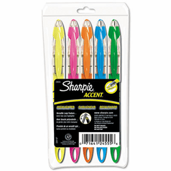 SAN24555 Accent Liquid Pen Style Highlighter, Chisel Tip, Assorted, 5/Set By SANFORD