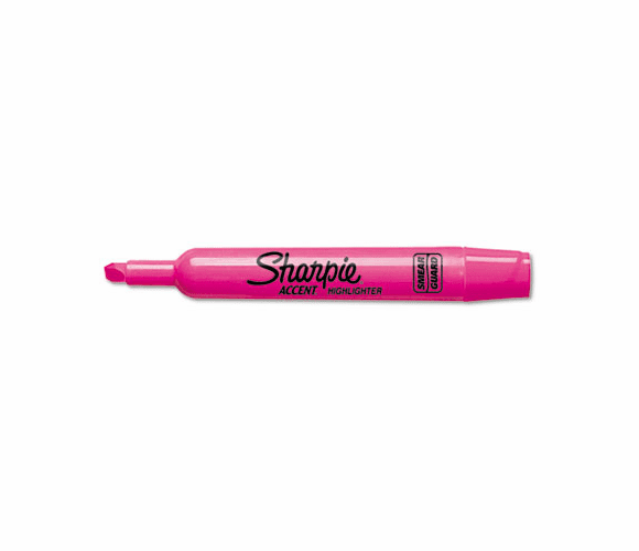 SAN25009 Accent Tank Style Highlighter, Chisel Tip, Pink, 12/Pk By SANFORD