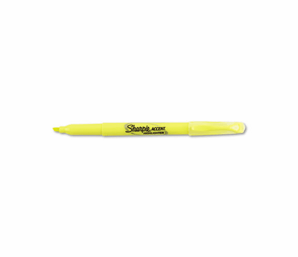 SAN27025 Accent Pocket Style Highlighter, Chisel Tip, Fluorescent Yellow, 12/Pk By SANFORD