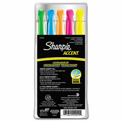 SAN27075 Accent Pocket Style Highlighter, Chisel Tip, Assorted Colors, 5/Set By SANFORD