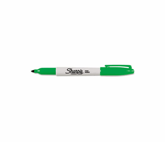 SAN30004 Permanent Marker, Fine Point, Green, Dozen By SANFORD