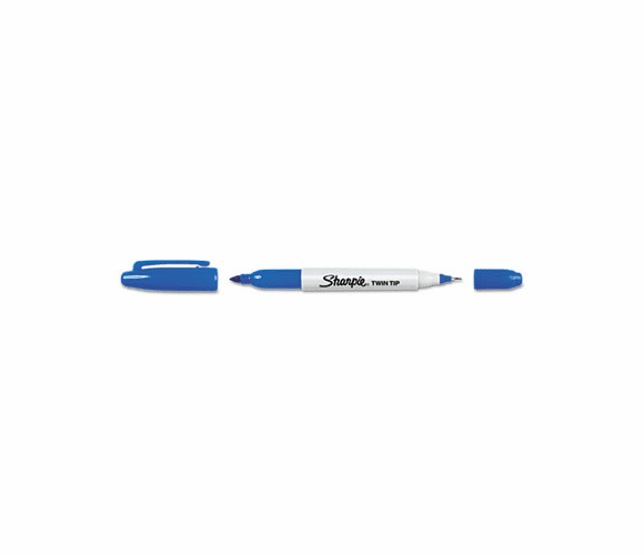 SAN32003 Twin-Tip Permanent Marker, Fine/Ultra Fine Point, Blue By SANFORD