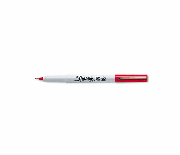 SAN37002 Permanent Markers, Ultra Fine Point, Red, Dozen By SANFORD