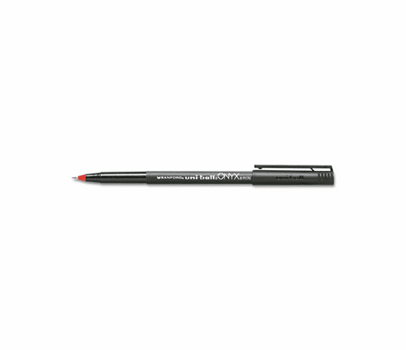 SAN60042 Onyx Roller Ball Stick Dye-Based Pen, Red Ink, Micro, Dozen By SANFORD