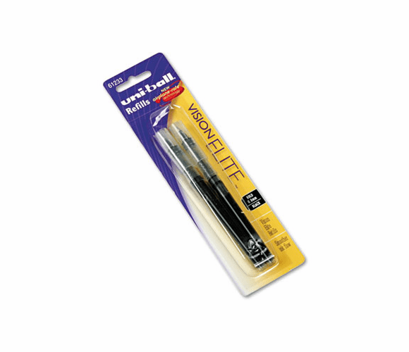 SAN61233PP Refill for uni-ball Vision Elite Roller Ball, Bold, Black Ink, 2/Pack By SANFORD