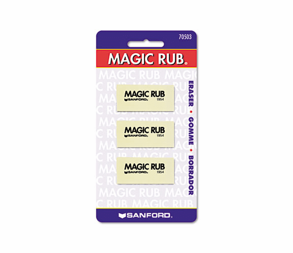 SAN70503 MAGIC RUB Art Eraser, Vinyl, 3/Pack By SANFORD