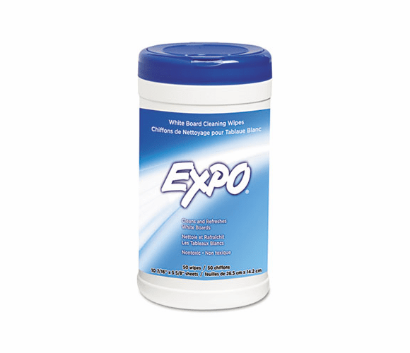 SAN81850 Dry Erase Board Cleaning Wet Wipes, 6 x 9, 50/Container By SANFORD