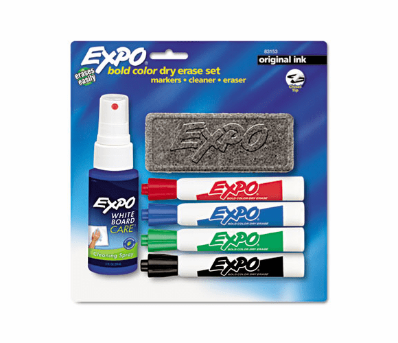 SAN83153 Dry Erase Starter Set, Chisel Tip, Assorted, 4/Set By SANFORD