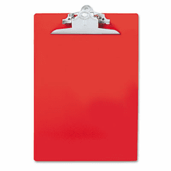 SAU21601 Plastic Antimicrobial Clipboard, 1" Capacity, Holds 8-1/2w x 12h, Red By SAUNDERS MFG. CO., INC.