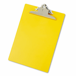 SAU21605 Plastic Antimicrobial Clipboard, 1" Capacity, Holds 8-1/2w x 12h, Yellow By SAUNDERS MFG. CO., INC.