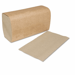 SCASK1850A Single-Fold Towels, Natural, 10-1/4 x 9-1/8, 1-Ply, 250/Pack, 16 Packs/Carton By SCA TISSUE