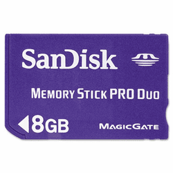 SDIMSPD8192A11 Memory Stick PRO Duo, 8GB By SANDISK CORPORATION