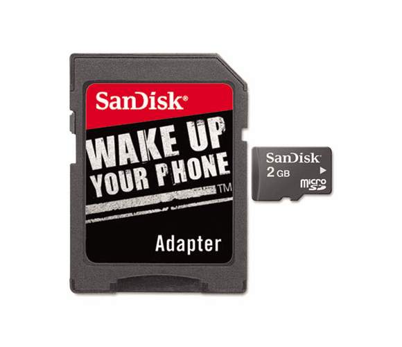 SDISDQ2048A11M microSD Memory Card w/Adapter, 2GB By SANDISK CORPORATION