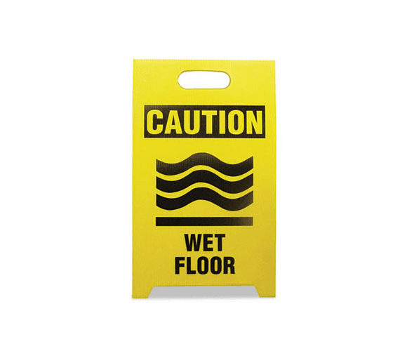 SEETPCWET Economy Floor Sign, 12 x 14 x 20, Yellow/Black By SEE ALL INDUSTRIES, INC.