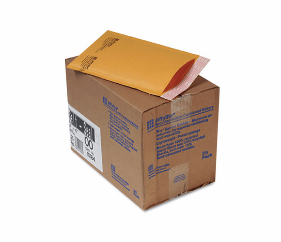 SEL10184 Jiffylite Self-Seal Mailer, Side Seam, #00, 5 x 10, Golden Brown, 25/Carton By ANLE PAPER/SEALED AIR CORP.