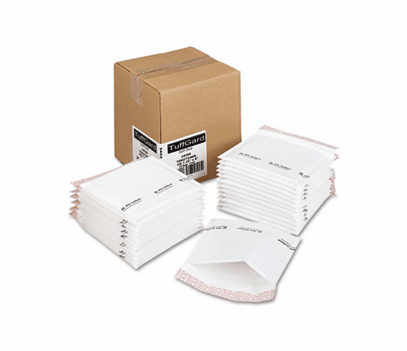 SEL24300 Jiffy TuffGard Self-Seal Cushioned Mailer, Side Seam, 7 1/4 x 8, White, 25/Box By ANLE PAPER/SEALED AIR CORP.
