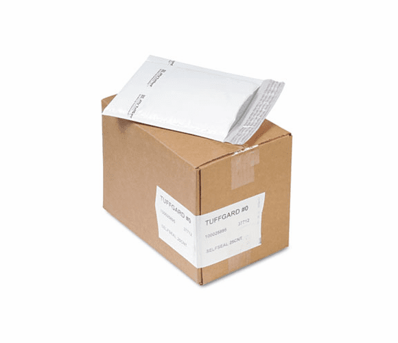 SEL37712 Jiffy TuffGard Self-Seal Cushioned Mailer, #0, 6 x 10, White, 25/Carton By ANLE PAPER/SEALED AIR CORP.