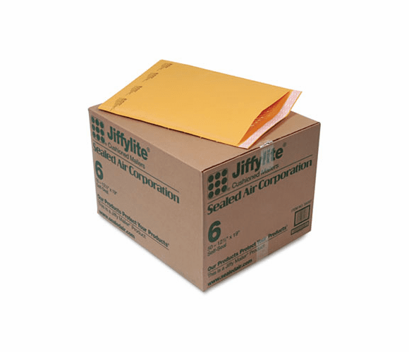 SEL39097 Jiffylite Self-Seal Mailer, Side Seam, #6, 12 1/2 x 19, Golden Brown, 50/Carton By ANLE PAPER/SEALED AIR CORP.