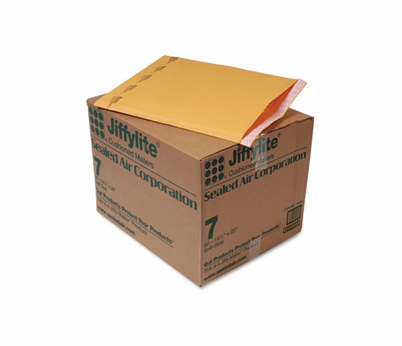 SEL39098 Jiffylite Self-Seal Mailer, Side Seam, #7, 14 1/4 x 20, Golden Brown, 50/Carton By ANLE PAPER/SEALED AIR CORP.