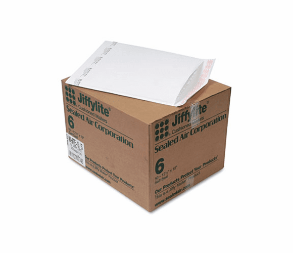 SEL39262 Jiffylite Self-Seal Mailer, Side Seam, #6, 12 1/2 x 19, White, 50/Carton By ANLE PAPER/SEALED AIR CORP.