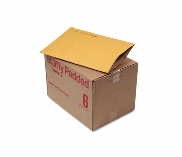 SEL49281 Jiffy Padded Mailer, Side Seam, #6, 12 1/2 x 19, Golden Brown, 50/Carton By ANLE PAPER/SEALED AIR CORP.