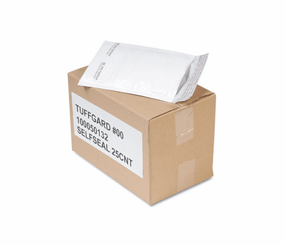SEL49677 Jiffy TuffGard Self-Seal Cushioned Mailer, Side Seam, #00, 5x10, WE, 25/Carton By ANLE PAPER/SEALED AIR CORP.