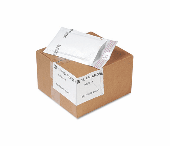 SEL49678 Jiffy TuffGard Self-Seal Cushioned Mailer, Side Seam, #000, 4x8, WE, 25/Carton By ANLE PAPER/SEALED AIR CORP.