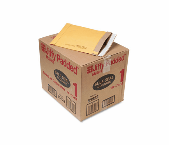 SEL85922 Jiffy Padded Self-Seal Mailer, #1, 7 1/4 x 12, Golden Brown, 100/Carton By ANLE PAPER/SEALED AIR CORP.