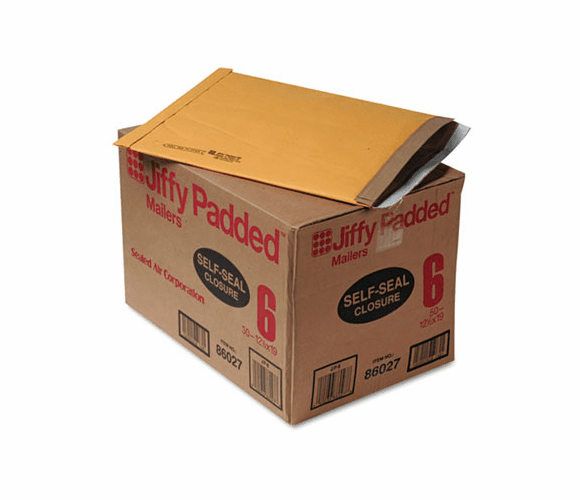 SEL86027 Jiffy Padded Self-Seal Mailer, Side Seam, #6, 12 1/2x19, Gold Brown, 50/Carton By ANLE PAPER/SEALED AIR CORP.