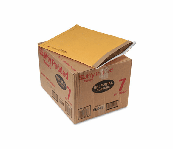 SEL86048 Jiffy Padded Self-Seal Mailer, #7, 14 1/4 x 20, Golden Brown, 50/Carton By ANLE PAPER/SEALED AIR CORP.