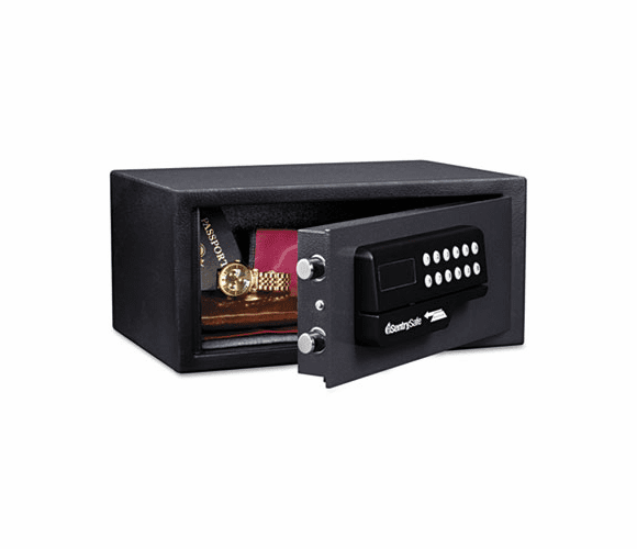 SENH060ES Electronic Lock/Card Swipe Security Safe, 0.4 ft3, 15w x 11d x 7h, Black By SENTRY
