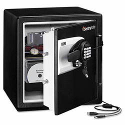 SENQE4531 Water Resistant Safe, 1.2 ft3, 16-11/32w x 19-5/16d x 17-27/32h, Black/Silver By SENTRY