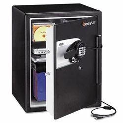 SENQE5541 Water Resistant Safe, 2 ft3, 18-19/32w x 19-5/16d x 23-3/4h, Black/Silver By SENTRY