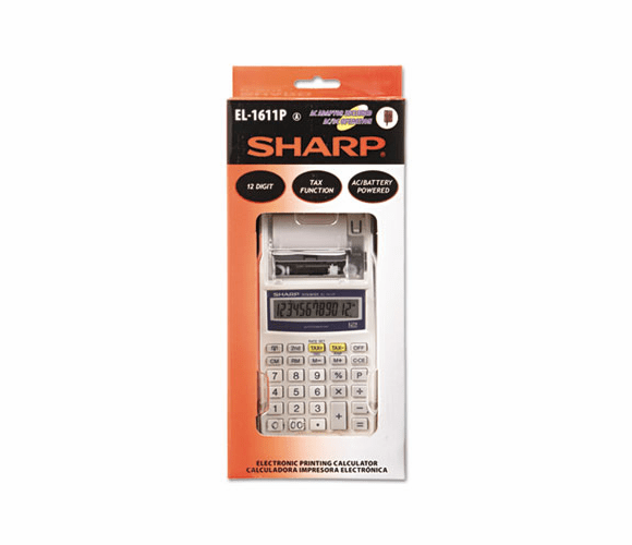 SHREL1611PA EL1611PA One-Color Printing Calculator, 12-Digit LCD By SHARP ELECTRONICS
