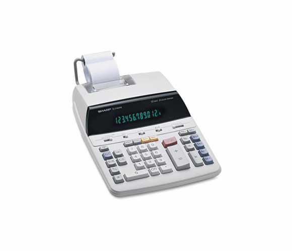 SHREL2192RII EL2192RII Two-Color Roller Printing Calculator, 12-Digit Fluorescent, Black/Red By SHARP ELECTRONICS