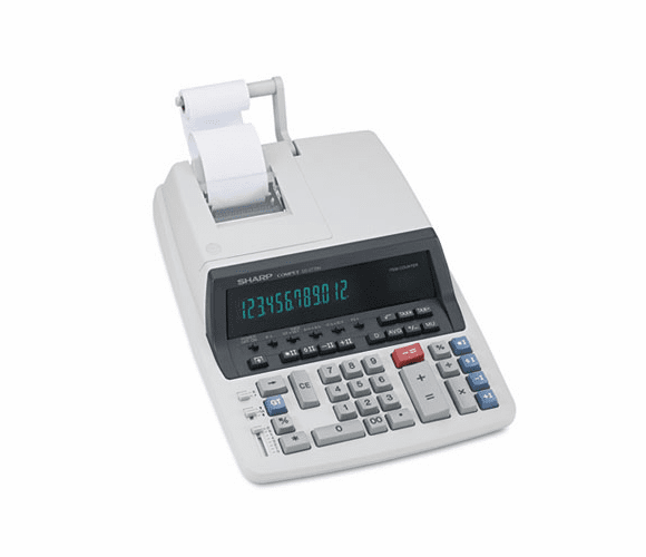 SHRQS2770H QS2770H Two-Color Ribbon Printing Calculator, 12-Digit Fluorescent, Black/Red By SHARP ELECTRONICS