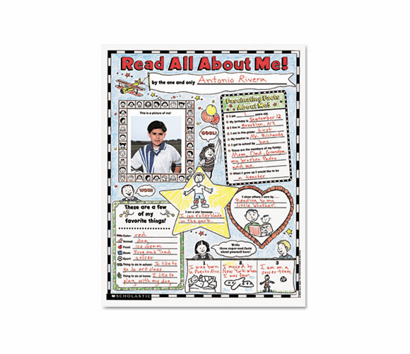 SHS0439152852 Instant Personal Poster Sets, Read All About Me, 17" x 22", 30/Pack By SCHOLASTIC INC.