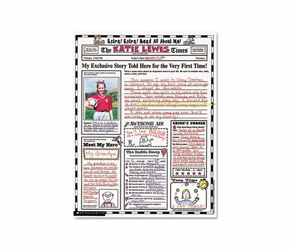 SHS0439152917 Instant Personal Poster Sets, Extra Extra Read All About Me, 17" x 22", 30/Pack By SCHOLASTIC INC.