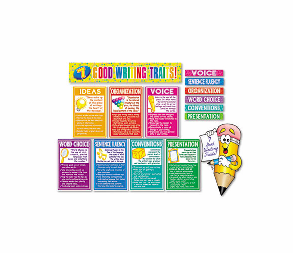 SHS0439492262 7 Good Writing Traits Bulletin Board Set, 12" x 18", 1 set By SCHOLASTIC INC.