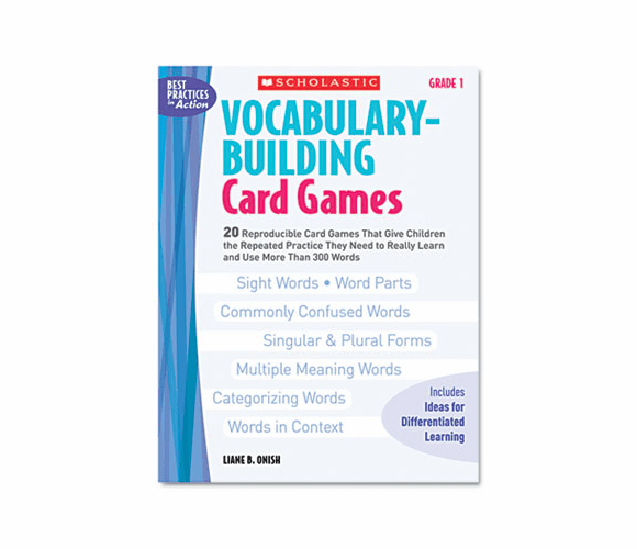 SHS0439554640 Vocabulary Building Card Games, Grade One, 80 pages By SCHOLASTIC INC.