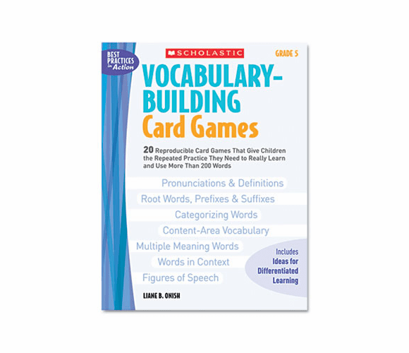 SHS0439578167 Vocabulary Building Card Games, Grade Five, 80 pages By SCHOLASTIC INC.