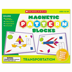 SHS0545119375 Transportation Magnetic Pattern Blocks, Grades K-5 By SCHOLASTIC INC.