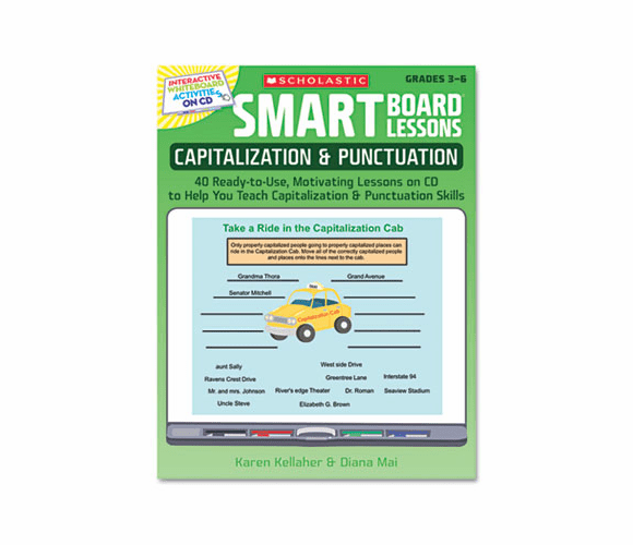 SHS0545140250 SMART Board Lessons with CD, Grammar, Grades 3-6, 48 pages By SCHOLASTIC INC.