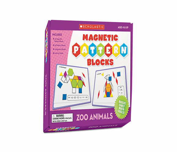 SHS978054521371 Magnetic Pattern Blocks, Zoo By SCHOLASTIC INC.
