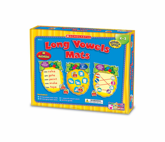 SHSTF7111 Vowels Mats Kit, Long Vowels, Bees, Grades K-2 By SCHOLASTIC INC.