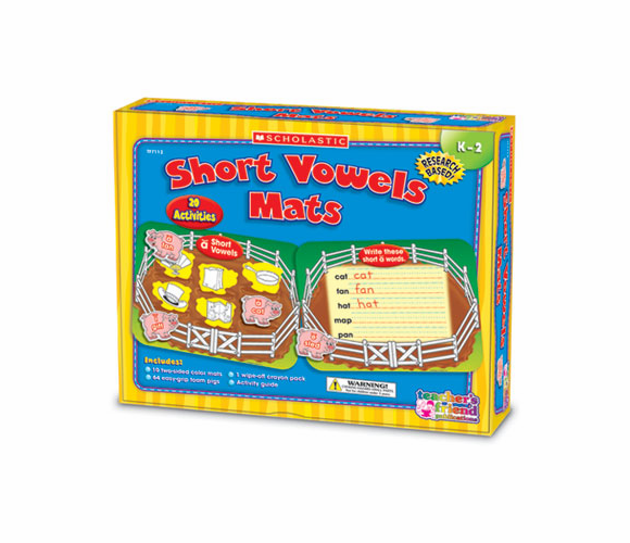 SHSTF7112 Vowels Mats Kit, Short Vowels, Pigs, Grades K-2 By SCHOLASTIC INC.