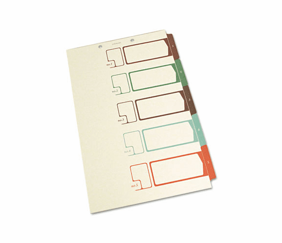 SJPS05275 Table of Contents Index Dividers, 1-5, Multicolor, 14 x 8-1/2 By S&J PAPER