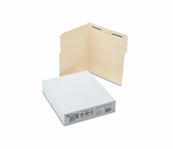 SJPS11531 Water/Cut-Resistant Folder, One Fastener, 1/3 Top Tab, Letter, Manila, 50/Box By S&J PAPER