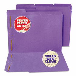 SJPS11549 Water/Cut-Resistant Folder Two Fasteners, 1/3 Top Tab, Letter, Purple, 50/Box By S&J PAPER