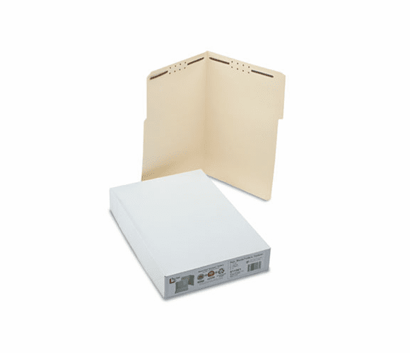 SJPS11561 Water/Cut-Resistant Folder, Two Fasteners, 1/3 Top Tab, Legal, Manila, 50/Box By S&J PAPER